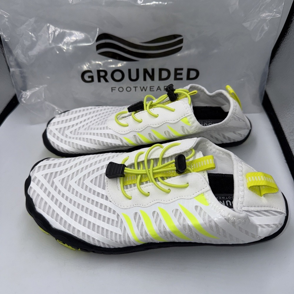Grounded Footwear Barefoot Shoes (White w/Reflective Strip) Size 37 W7.5/M 6 New
